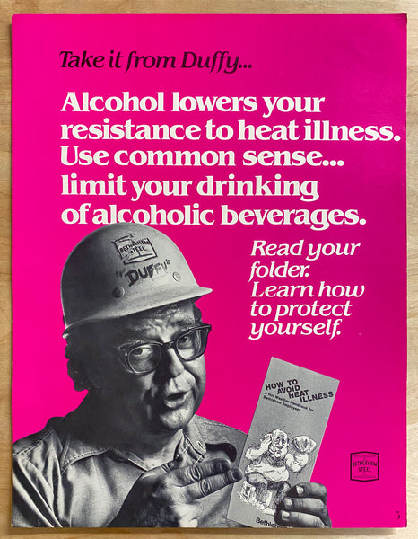 c.1972 Take It From Duffy Bethlehem Steel Workplace Safety Lot