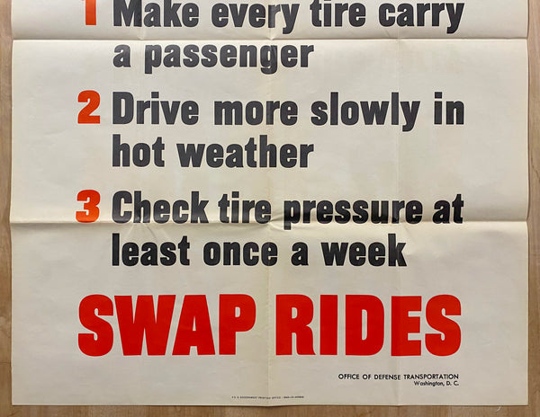 1942 Save Rubber Swap Rides WWII Homefront Conservation
