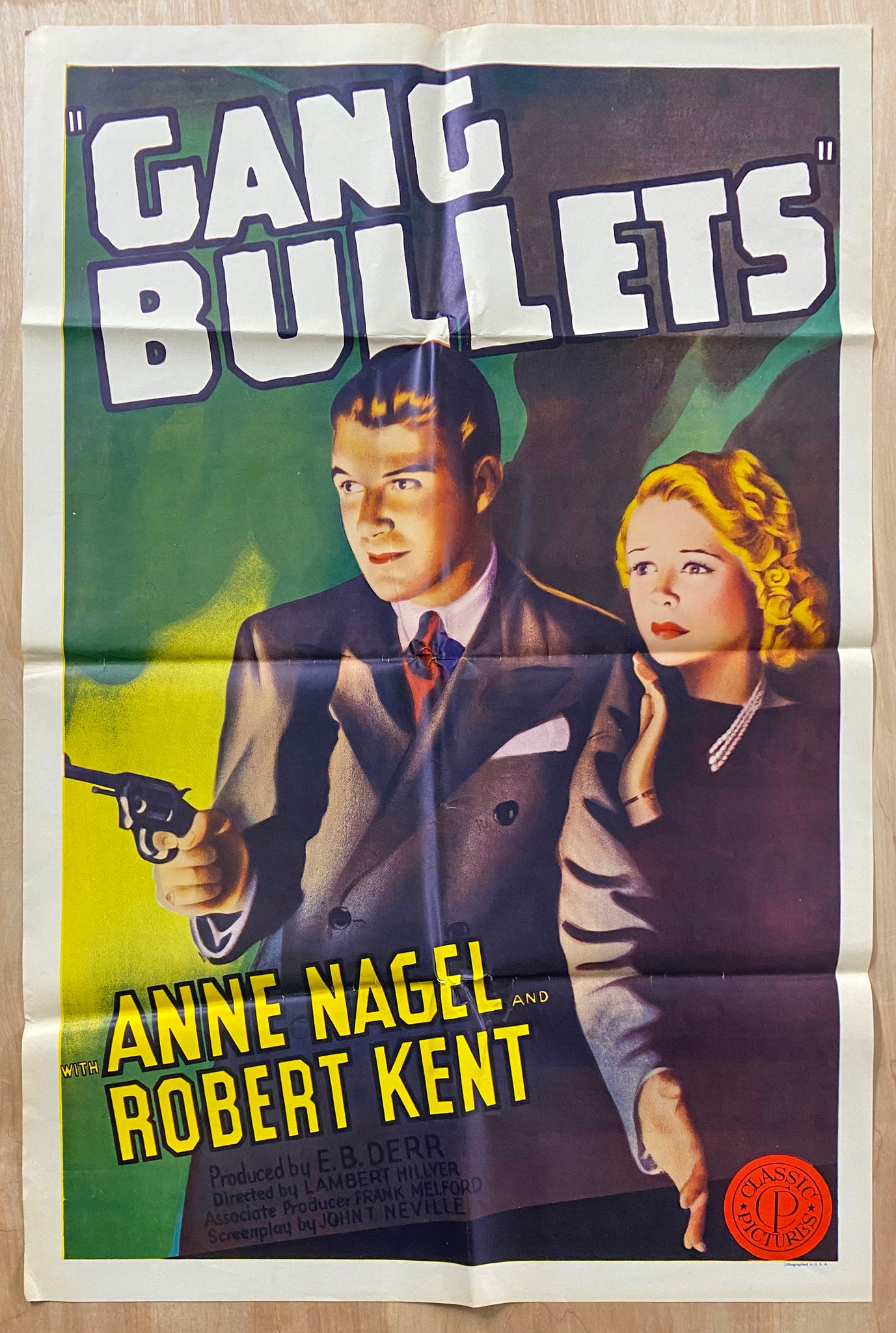 1938 Gang Bullets One Sheet Movie R47 Crime Drama