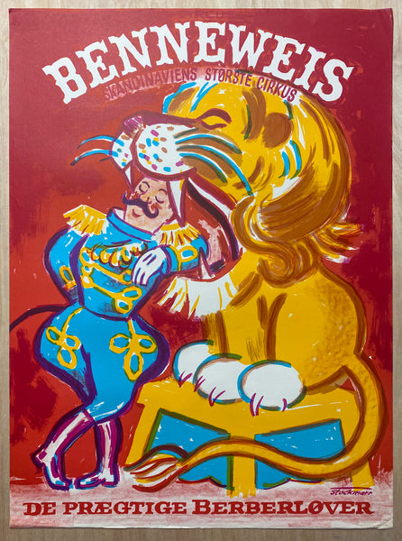 c.1960s Benneweis De Praegtige Berberlove Denmark Circus Stockmarr