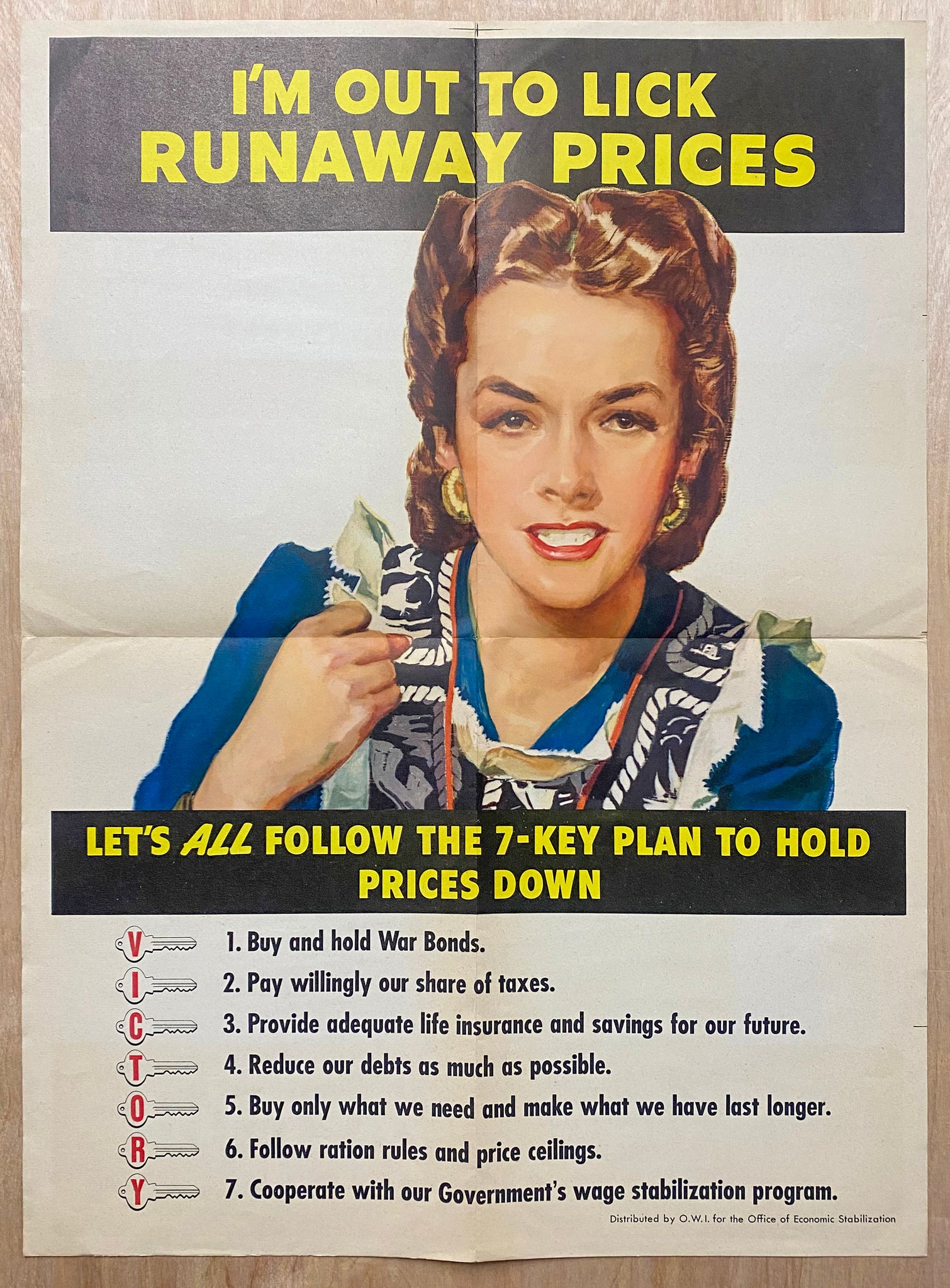1943 I’m Out To Lick Runaway Prices WWII Homefront