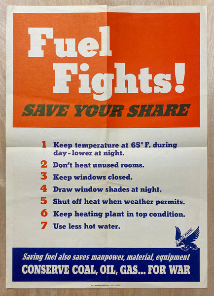 1943 Fuel Fights! Save Your Share WWII Home Front Conservation