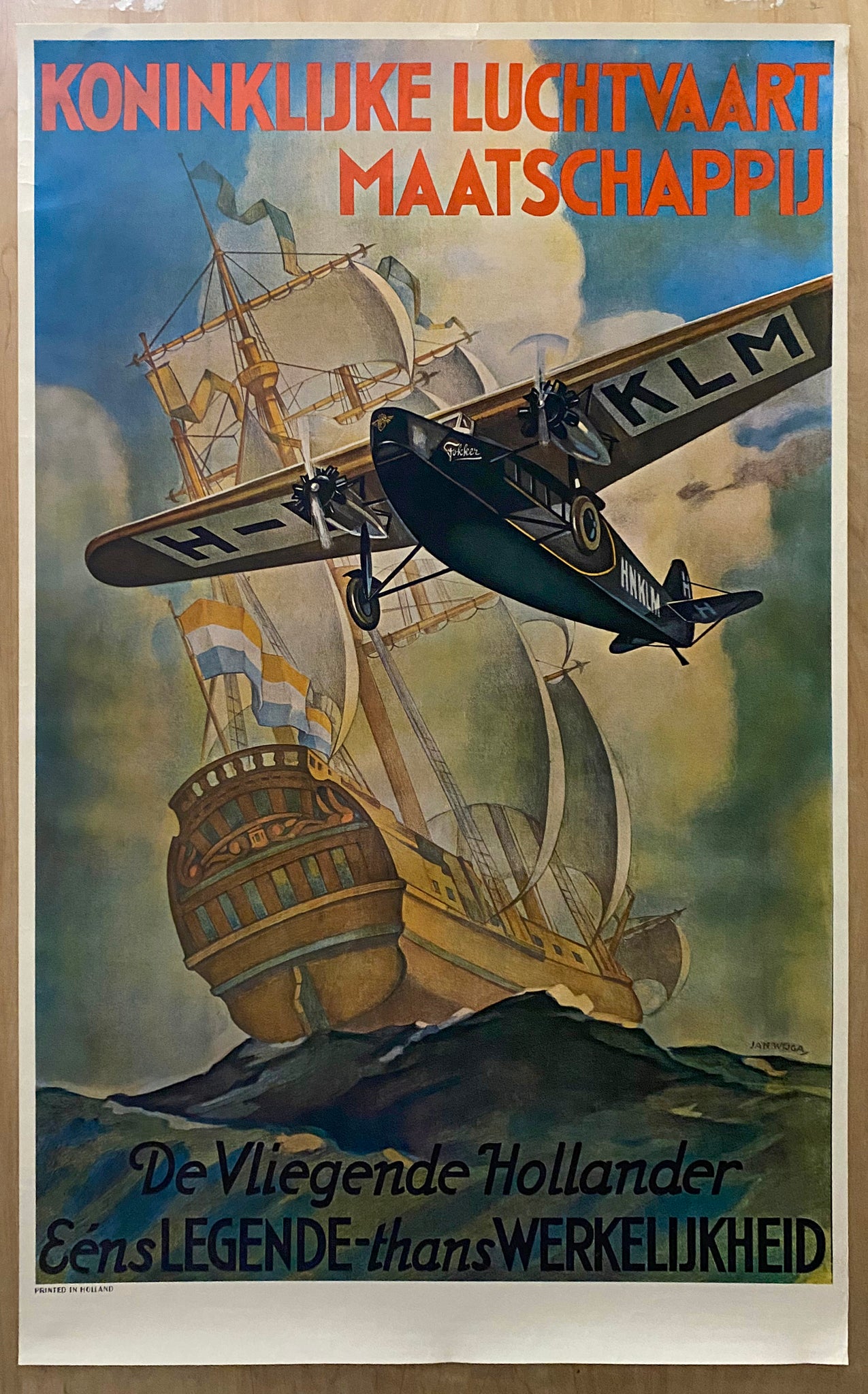 1920s Fiction Becomes Fact Flying Dutchman Poster Jan Wilja R-1969