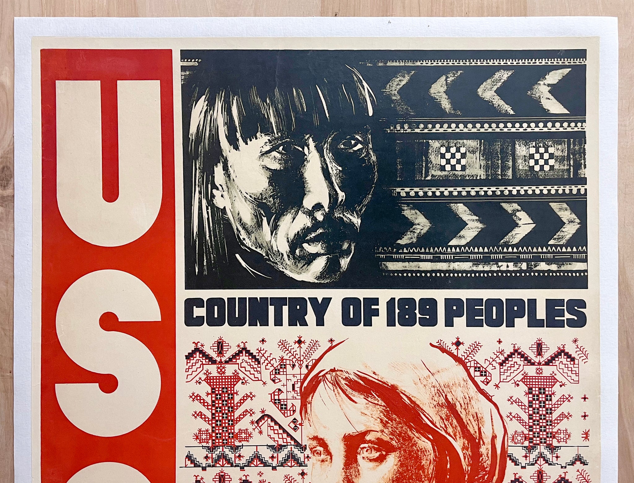 1934 USSR Country of 189 Peoples Intourist Poster by Zhukov