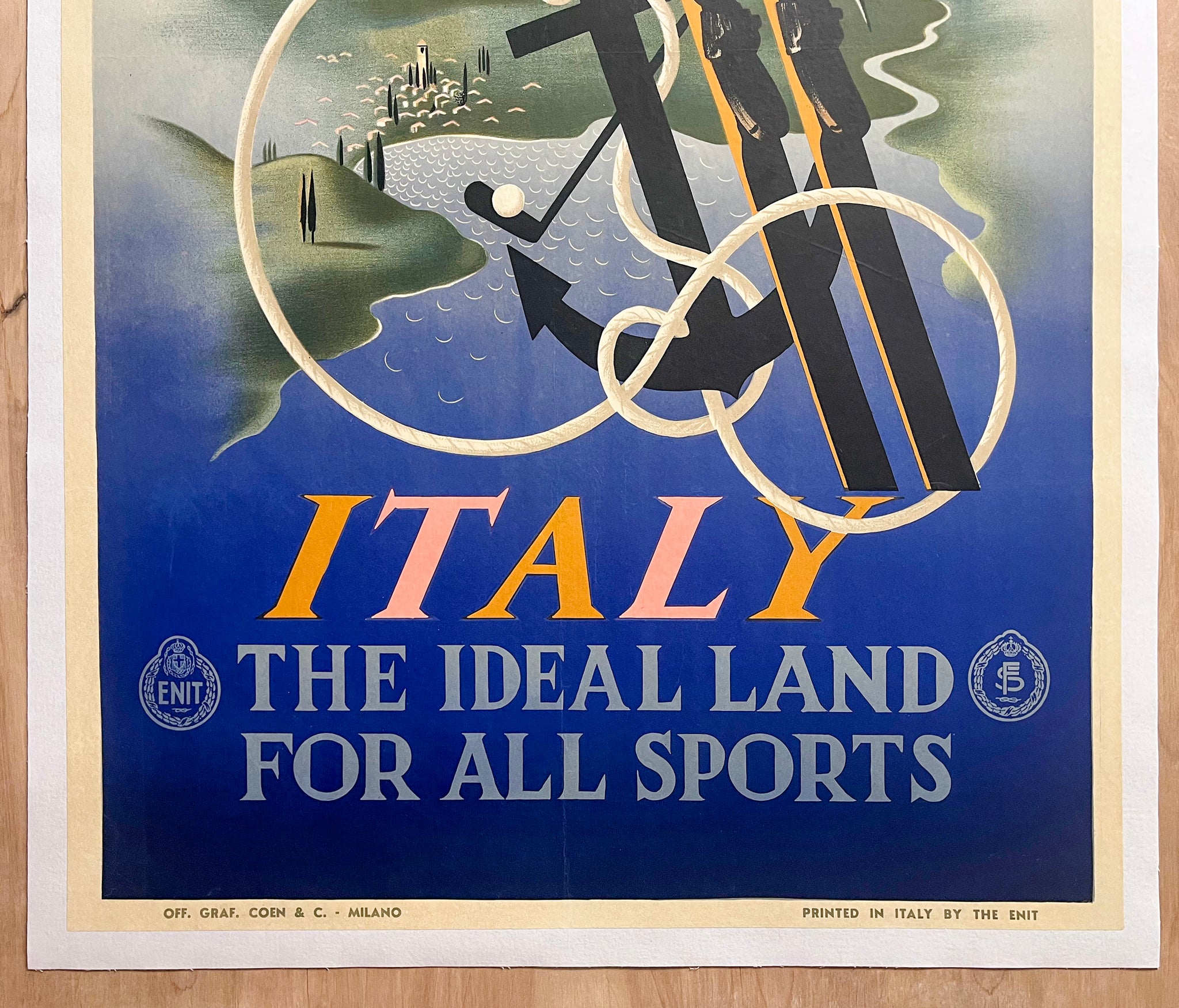 1935 Italy Ideal Land For All Sports Poster by Cassandre ENIT