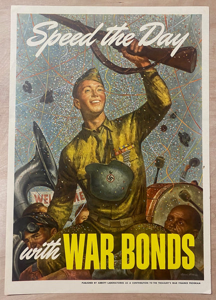 1943 Speed The Day With War Bonds by Joseph Hirsch Abbott Laboratories WWII