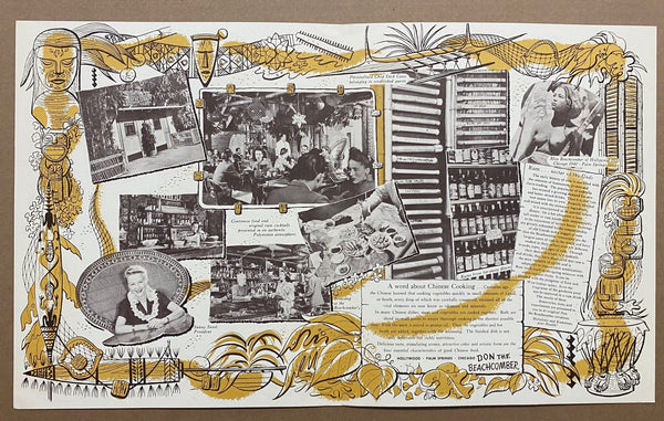 c.1950s Don The Beachcomber Tiki Bar Menu Style Brochure Pictorial Map Covers Vintage