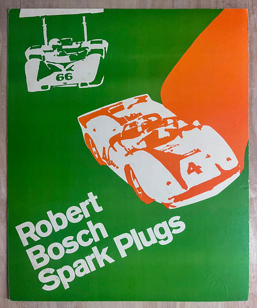 1960s Robert Bosch Pop Art Racing Race Car Lot Porsche Indy Chaparral