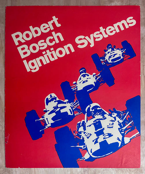1960s Robert Bosch Pop Art Racing Race Car Lot Porsche Indy Chaparral