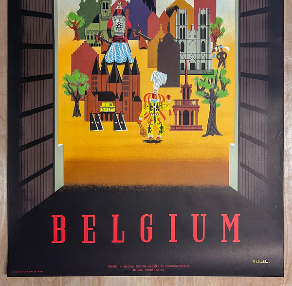 c.1951 Belgium Cities of Art by Louis Schell Belgian Travel