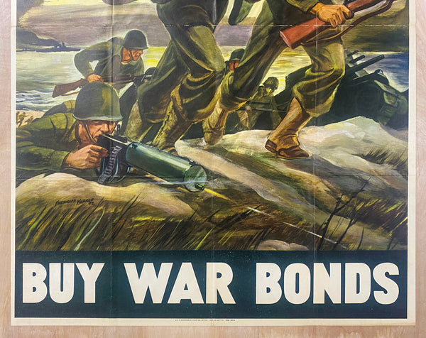 1942 Attack Attack Attack Buy War Bonds WWII Ferdinand Warren Full Size