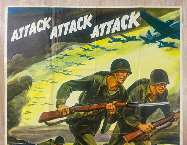 1942 Attack Attack Attack Buy War Bonds WWII Ferdinand Warren Full Size