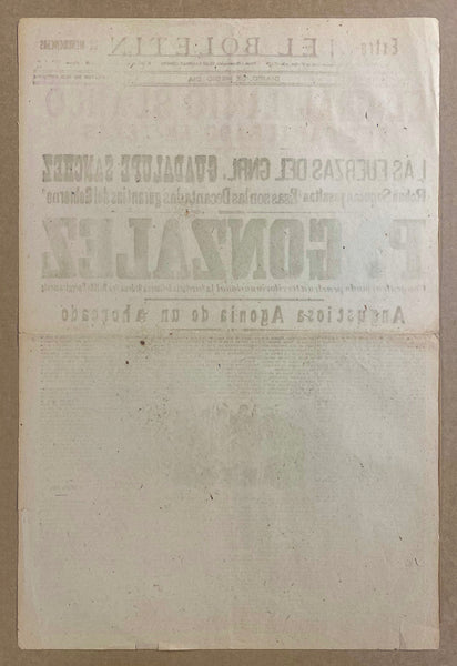 1921 El Boletin El Menuencjas Mexican Revolution Broadside by Posada