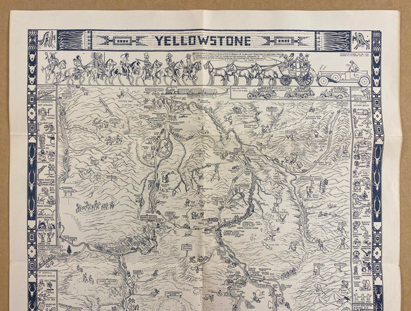 1935 Yellowstone National Park Pictorial Map Jo Mora 2nd State Haynes