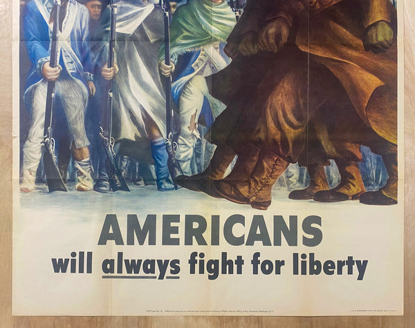 1778-1943 Americans Will Always Fight For Liberty Bernard Perlin WWII Original