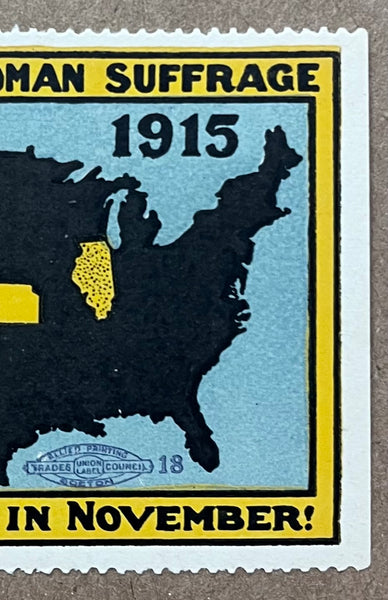 1915 Vote for the Woman Suffrage Amendment in November Poster Stamp