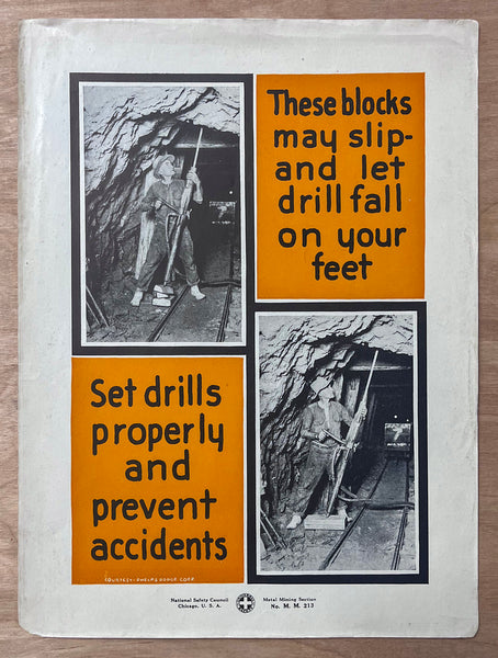 c.1927 National Safety Council Mining Mine Safety Small Format Poster Set of 9