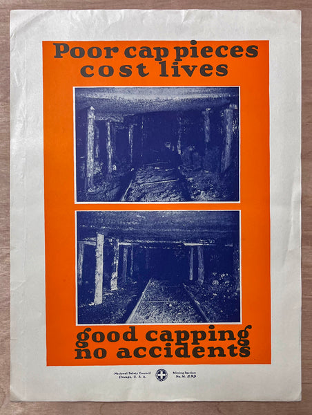 c.1927 National Safety Council Mining Mine Safety Small Format Poster Set of 9