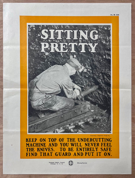 c.1927 National Safety Council Mining Mine Safety Small Format Poster Set of 9