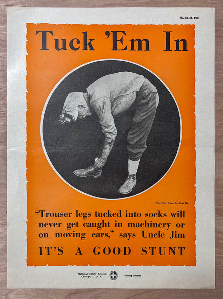 c.1927 National Safety Council Mining Mine Safety Small Format Poster Set of 9