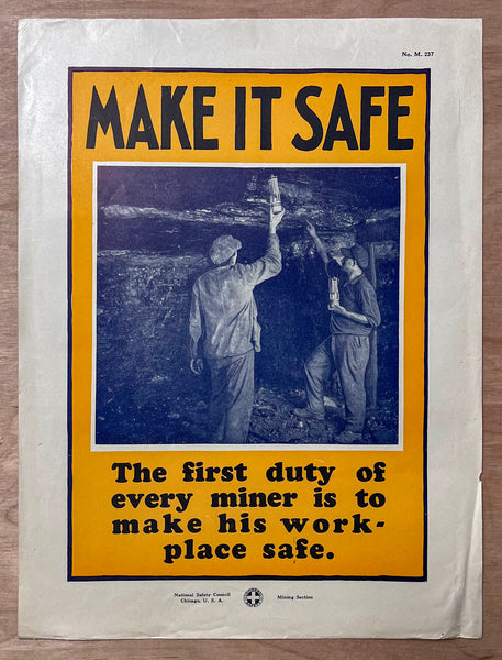 c.1927 National Safety Council Mining Mine Safety Small Format Poster Set of 9