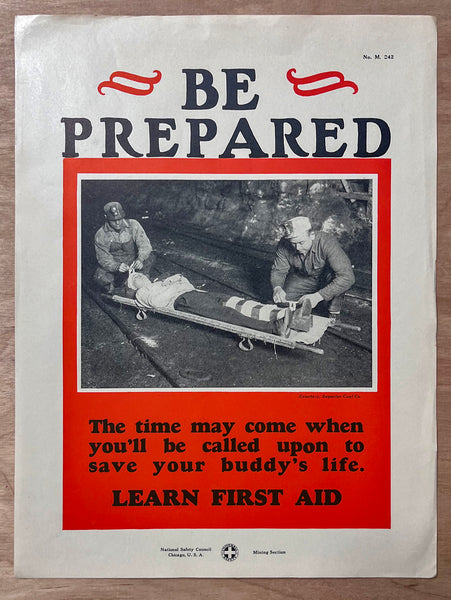 c.1927 National Safety Council Mining Mine Safety Small Format Poster Set of 9