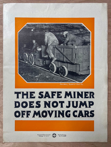 c.1927 National Safety Council Mining Mine Safety Small Format Poster Set of 9