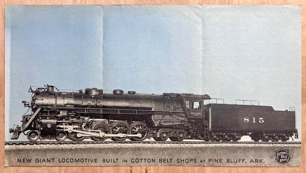 1943 New Giant Locomotive 815 Cotton Belt Route Builder Photo Pine Bluff Arkansas