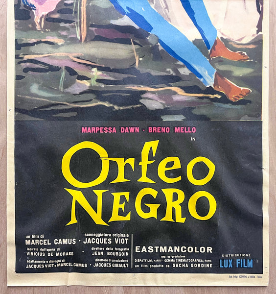 1959 Black Orpheus Italian Locandino Movie Ercole Brini Marcel Camus