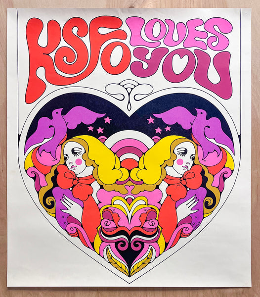 c.1968 KSFO Loves You San Francisco Radio Station Psychedelic California