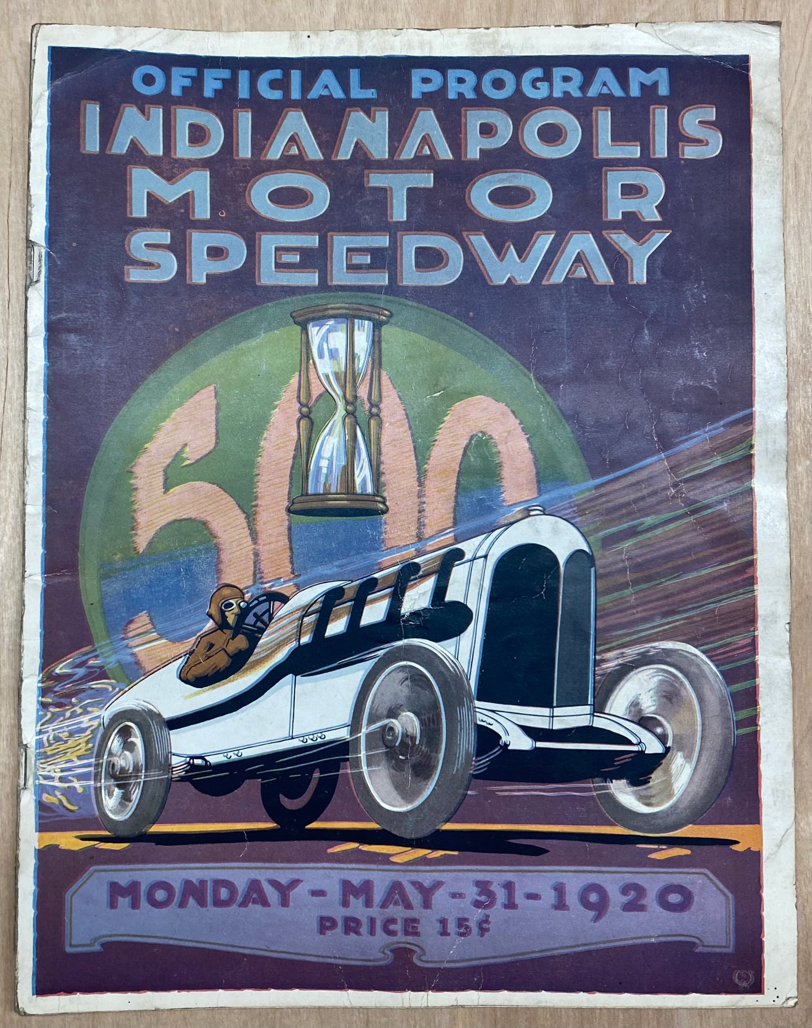1920 Indianapolis 500 Racing Program Gaston Chevrolet Vintage Original