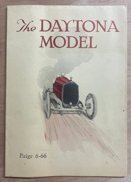 1922 Paige 6-66 Daytona Model Roadster Brochure Paige-Detroit Motor Car Company
