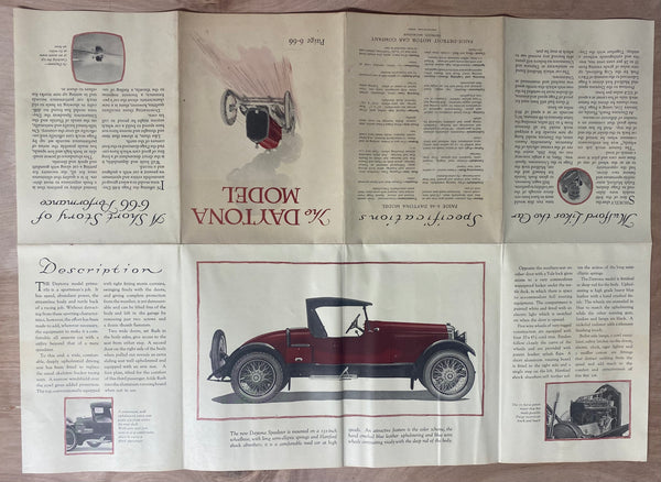 1922 Paige 6-66 Daytona Model Roadster Brochure Paige-Detroit Motor Car Company
