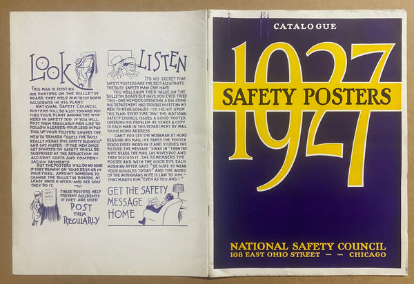 1927 National Safety Council Catalog of Safety Posters Vintage Original