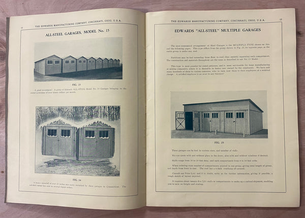 c.1920 Edwards Mfg Co. Gas Service Station Buildings Architectural Catalog