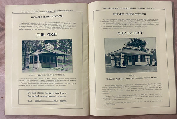 c.1920 Edwards Mfg Co. Gas Service Station Buildings Architectural Catalog