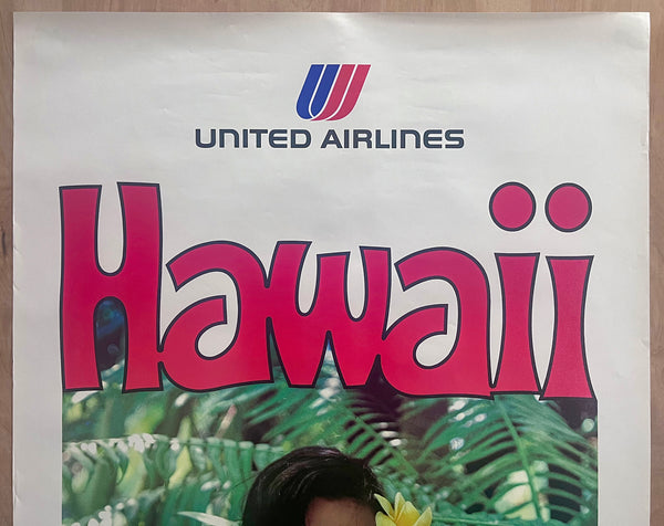 1978 United Airlines Hawaii Woman in Palm Fronds