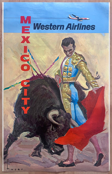 c.1972 Mexico City Western Airlines Jose Maria Tuser Vázquez Matador