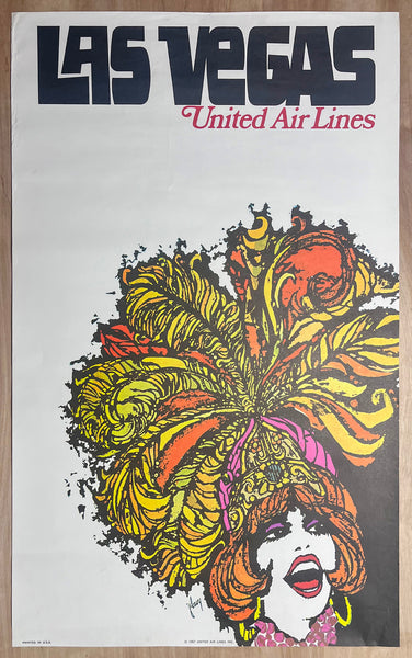 1967 Las Vegas United Air Lines by James Jebavy Showgirl