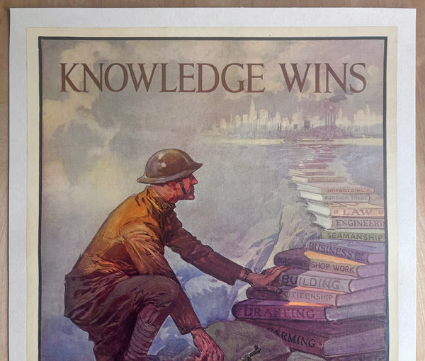 1918 Knowledge Wins Dan Smith American Library Association War Service Books WWI