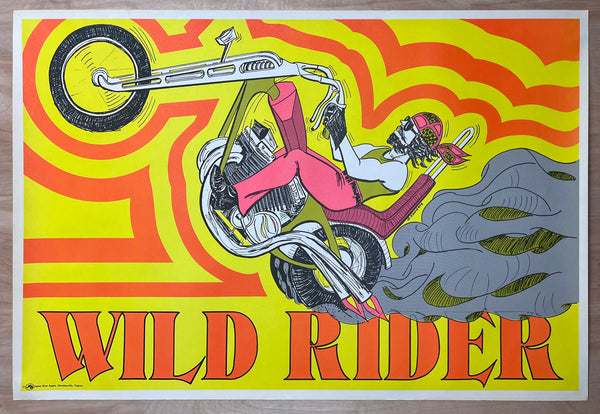 c.1970 Wild Rider Chopper Motorcycle Psycedelic Headshop James River Supply