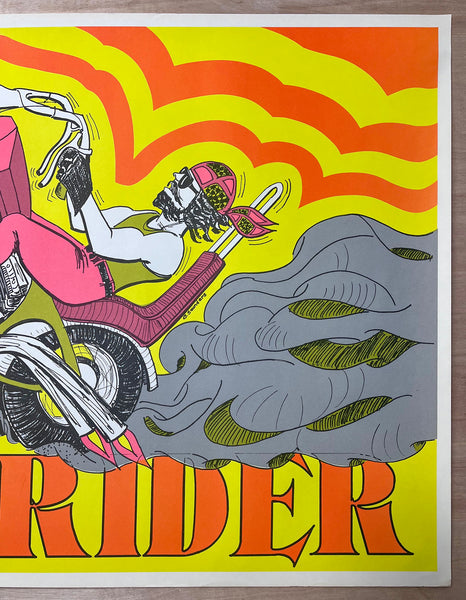 c.1970 Wild Rider Chopper Motorcycle Psycedelic Headshop James River Supply