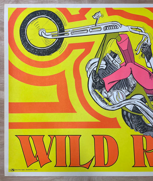 c.1970 Wild Rider Chopper Motorcycle Psycedelic Headshop James River Supply