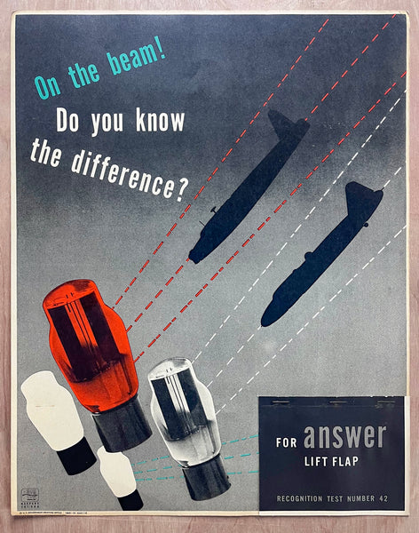 1943 U.S. Navy Recognition Test Poster Group Irving Miller Modernism WWII