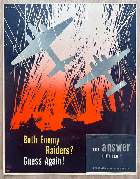 1943 U.S. Navy Recognition Test Poster Group Irving Miller Modernism WWII
