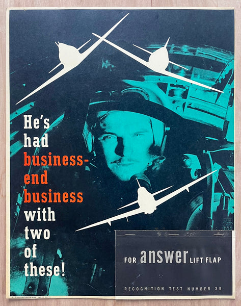 1943 U.S. Navy Recognition Test Poster Group Irving Miller Modernism WWII