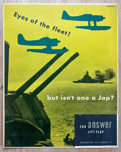 1943 U.S. Navy Recognition Test Poster Group Irving Miller Modernism WWII