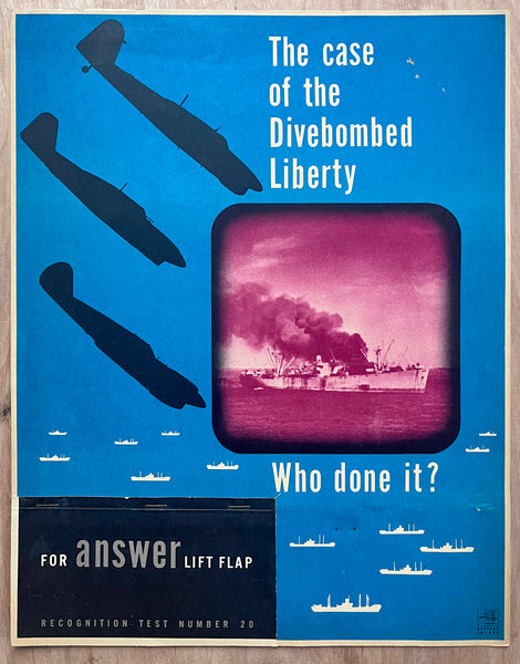 1943 U.S. Navy Recognition Test Poster Group Irving Miller Modernism WWII