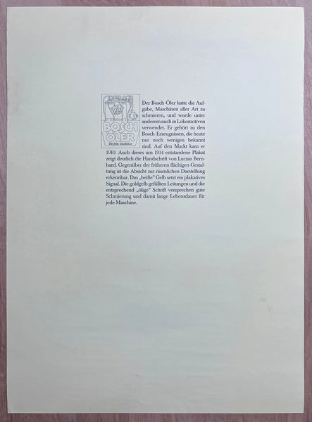 Bosch Advertising Poster Group by Lucian Bernhard Official Reissues