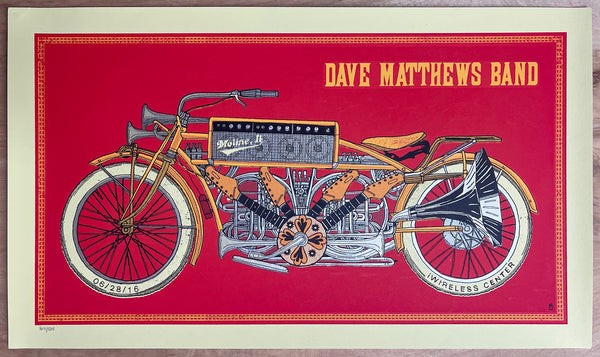 2016 Dave Matthews Band iWireless Center Moline Illinois Screenprint #307/525